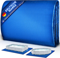 tillvex® Premium zwembad grondzeil, 250 x 180 cm, rechthoekig, met 250 g/m², voor zwembaden en zwembaden, uv-stabiele en scheurbestendige zwembadonderlegger, vloerbeschermingsmat voor zwembad
