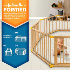KIDUKU® XXL Babybox - Grondbox - Speelbox - Kinderbox - 7,2m - Bruin