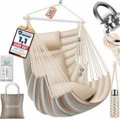 Hangstoel - Binnen & Buiten - Hangschommel - Tot 150kg - Wit - KESSER®