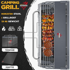 KESSER® XL Houtskoolbarbecue - BBQ - Zilver