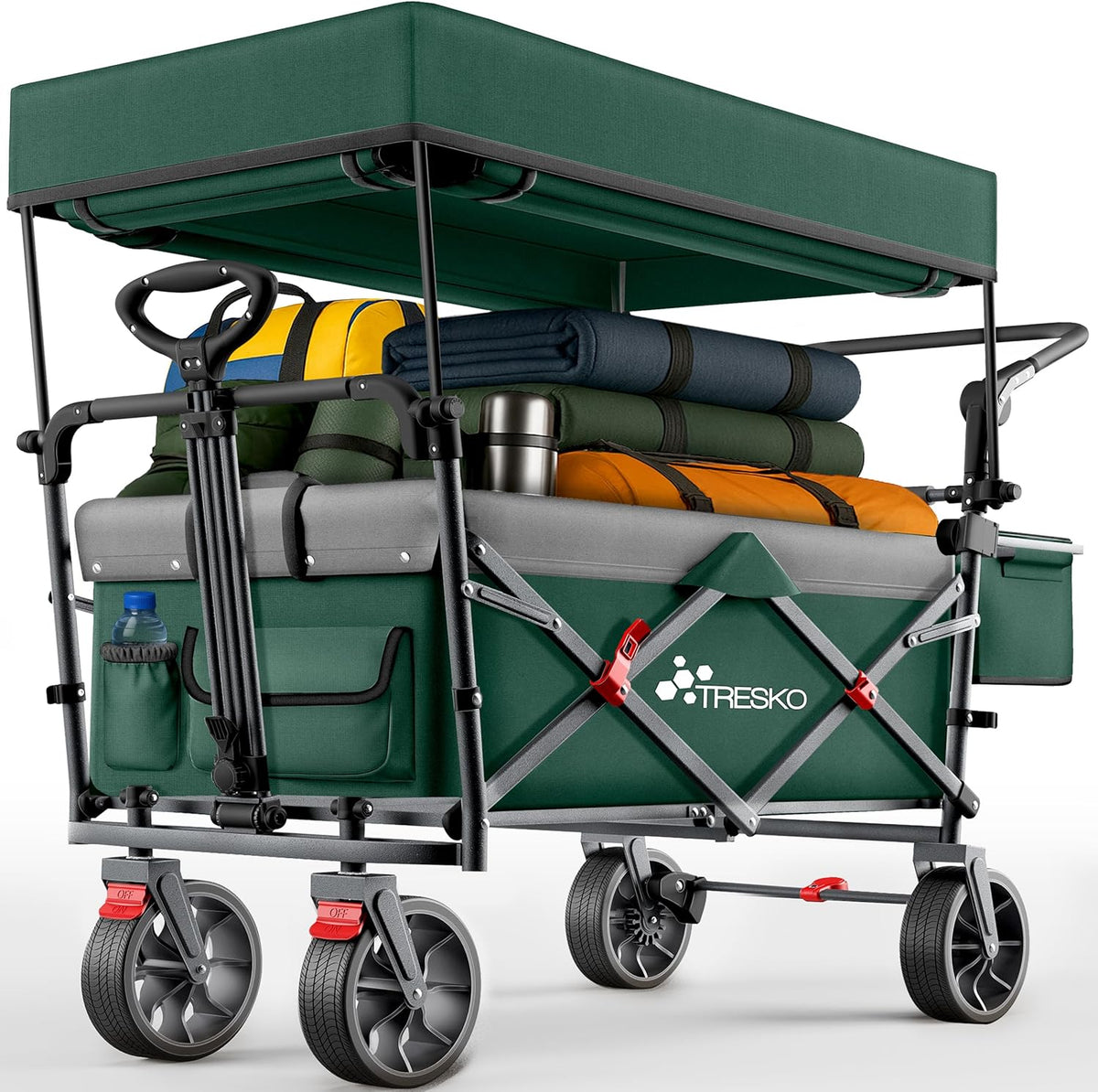 TRESKO® Bolderkar - Opvouwbaar - Bolderwagen - Groen