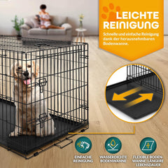 TRESKO® Hondenbox - Transportbox - Opvouwbaar - 122x74x80 - Zwart