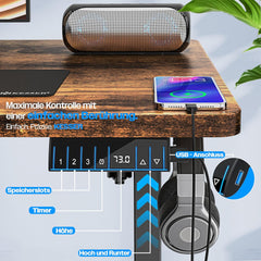 KESSER® In hoogte verstelbaar bureau, elektrisch, 160 cm x 70 cm, ergonomisch sta-zit-bureau, 3-functie-geheugenbesturing, incl. 360° wielen en USB-oplaadpoort, computertafel voor thuiskantoor