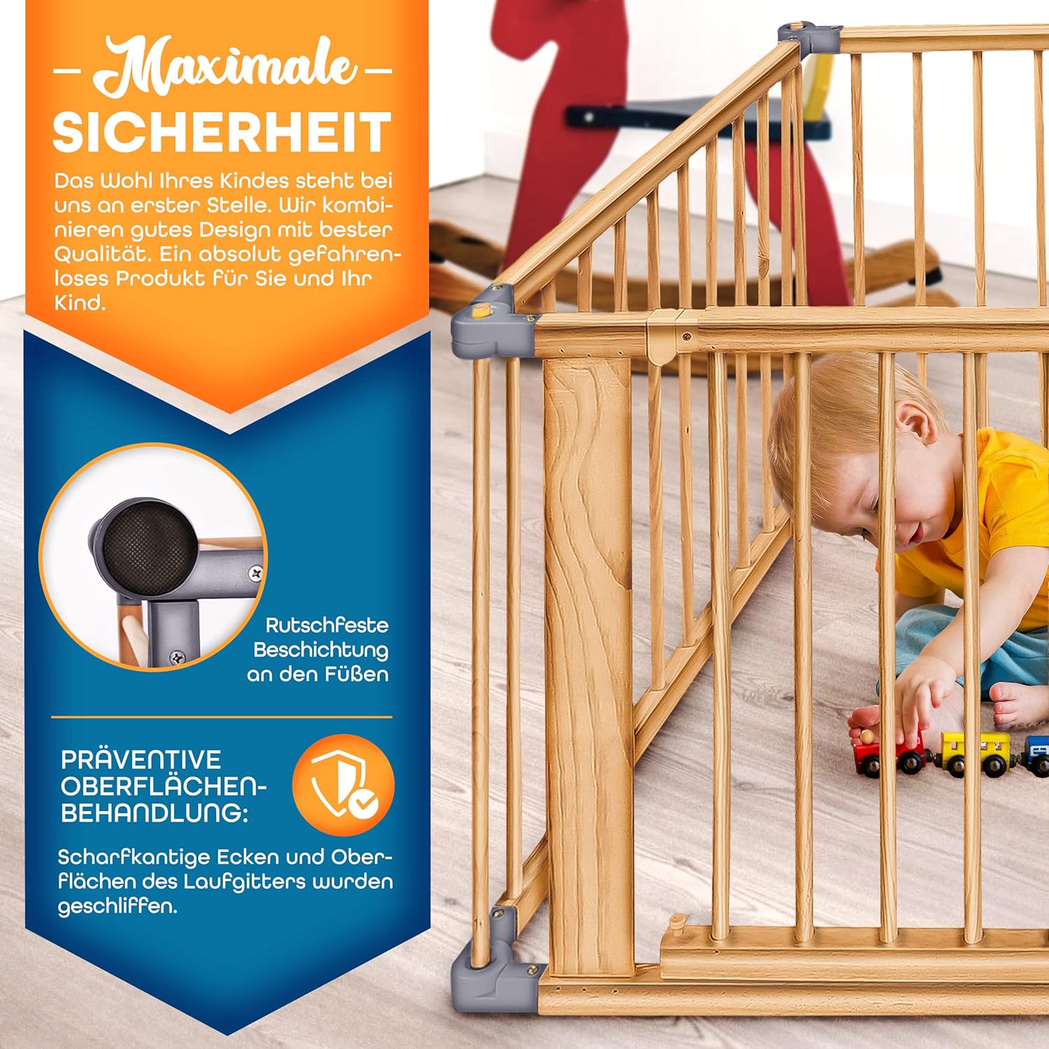 KIDUKU® XXL Babybox - Grondbox - Speelbox - Kinderbox - 7,2m