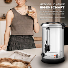 TRESKO® glühweinkoker, 20 l/2500 W, inmaaktoestel van roestvrij staal, glühweinautomaat, warmwaterdispenser