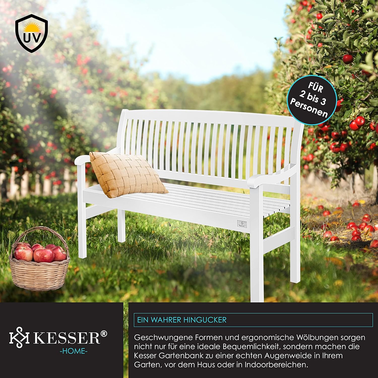 KESSER® Tuinbank weerbestendig - Tweepersoons - Wit