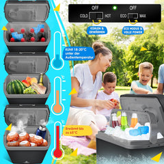 Koelbox Elektrisch – 12V en 230 volt - Coolbox - Frigobox - 24L – Grijs