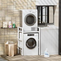 Wasmachine kast - Wasmachine ombouw - 73x64x110 - Wit - MSFE