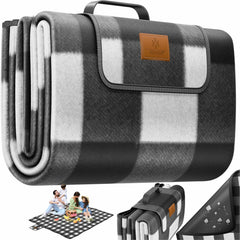 Picknickkleed - Picknickdeken - Buitenkleed - Waterdicht - 200x200 cm - Wasbaar - Zwart - KESSER®