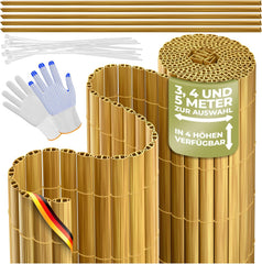 KESSER® PVC inkijkbeschermingsmat, inkijkbescherming, 100 x 500 cm, balkonbekleding, windscherm, versterkte lamellen voor tuin, balkon en terras, balkonomranding, incl. kabelbinders, afdekking en