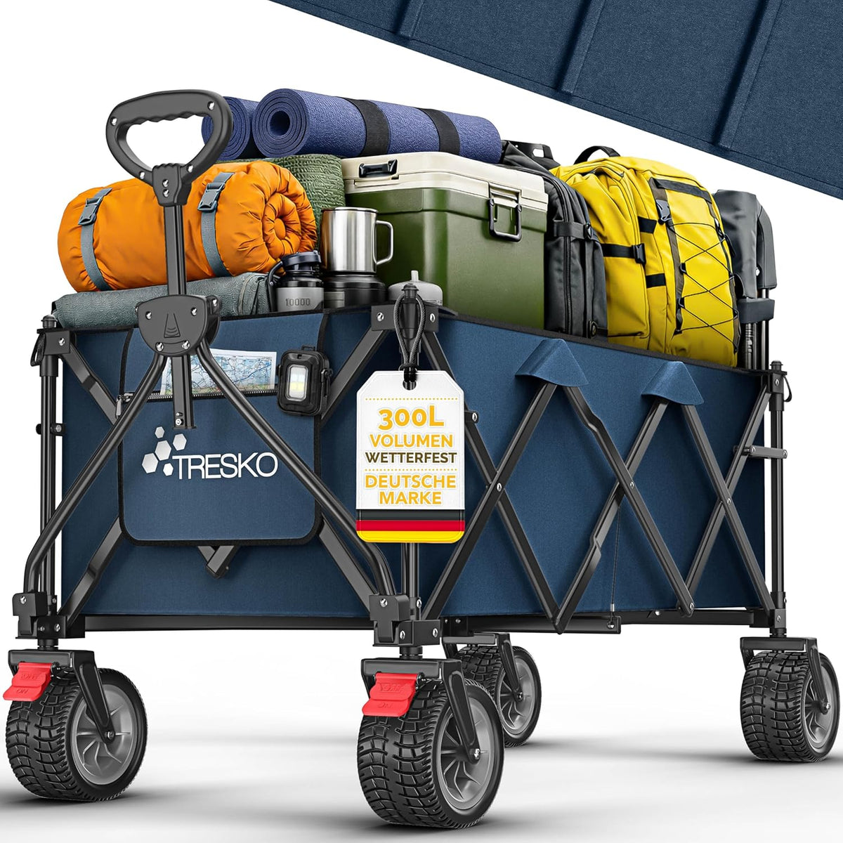 Bolderkar - Opvouwbaar - Bolderwagen  - Blauw - TRESKO®
