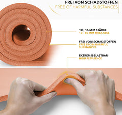 Yogamat - Fitness mat - Sportmat - Yoga mat extra dik - Oranje - TRESKO