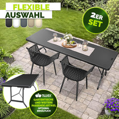 Tuinstoelen - Weerbestendig - Met armleuning - Set van 2 - Zwart - Tillvex®