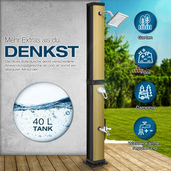 Buitendouche - Tuindouche - Zonneenergie - 40L - Zwart/Goud - Tillvex