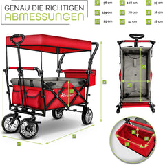 TRESKO® Bolderkar - Opvouwbaar - Bolderwagen - Rood
