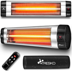 Terrasverwarmer - Infrarood Verwarming - Elektrisch - Heater - 2500W - Zilver - TRESKO®