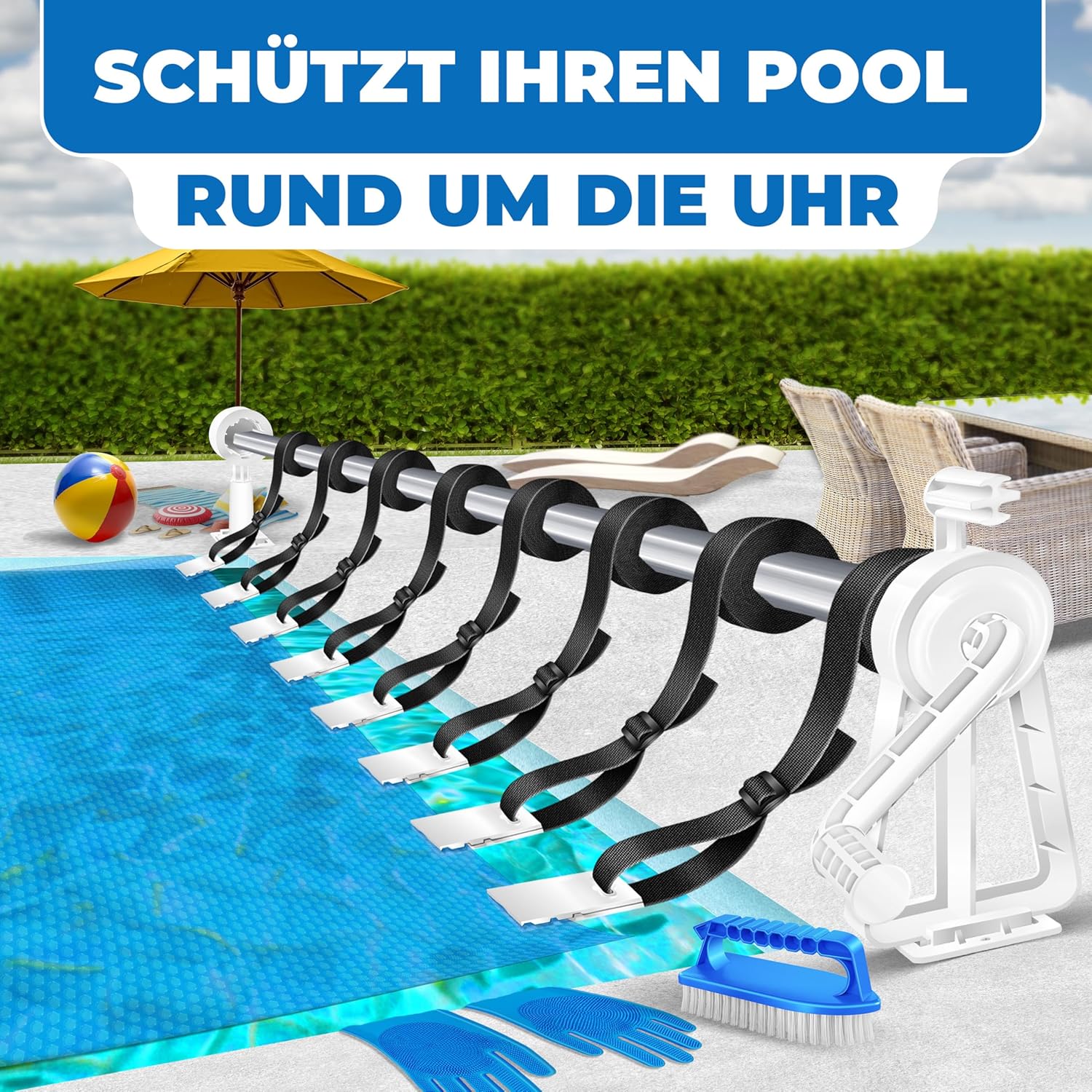 KESSER® Zwembadhaspel - Zwembadopwinder - 1,05m-6,15m