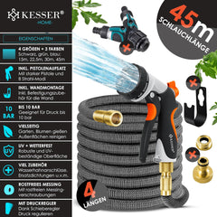 Flexibele Tuinslang - Inc. sproeikop - 45 meter - Antraciet