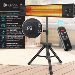 Infrarood Verwarming - Terrasverwarmer - Elektrische Heater - Zwart - KESSER®