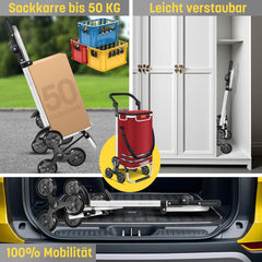 KESSER® Boodschappentrolley - Boodschappenwagen - 56L - tot 50kg  - Rood