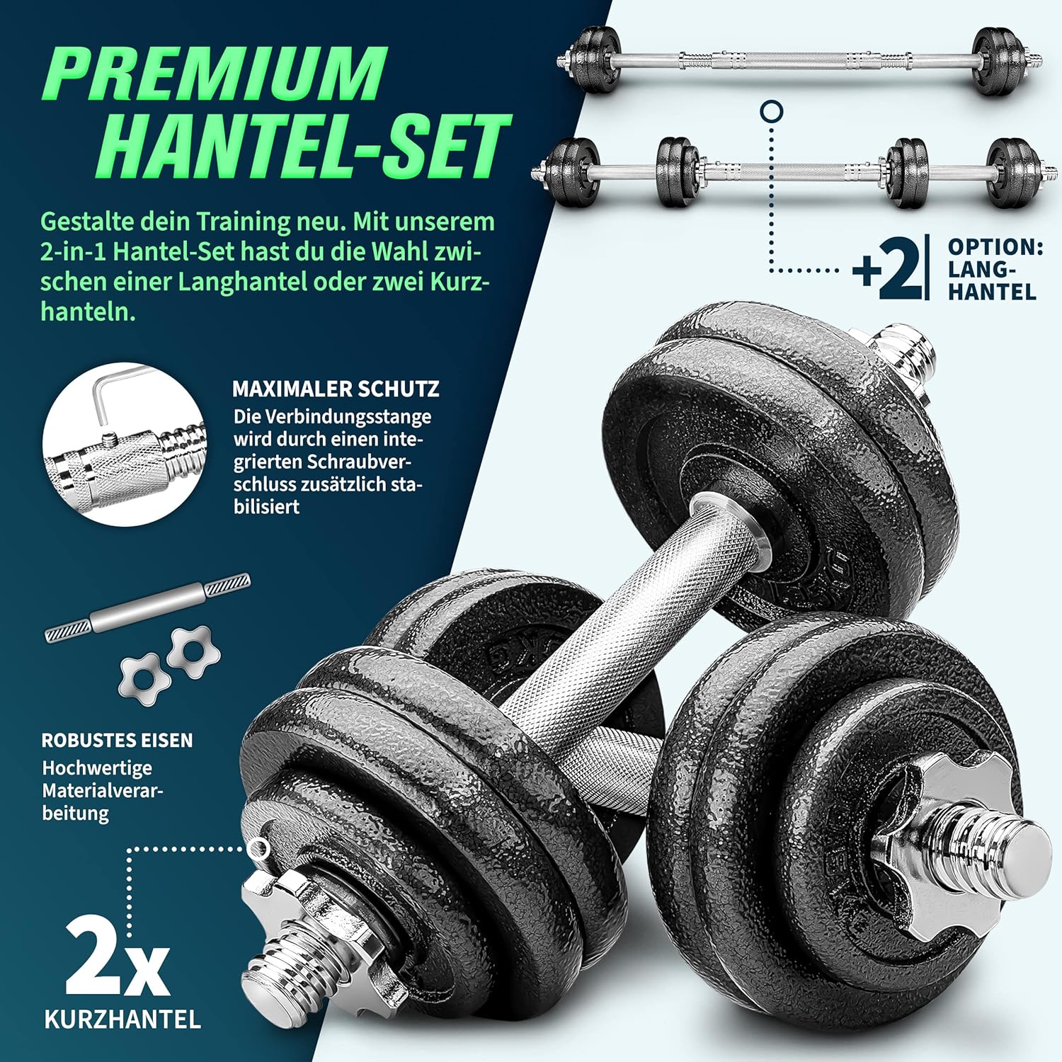 Halterschijven - Halterset- Gietijzer - 15 kg - RE:SPORT