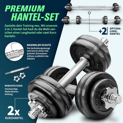 Dumbells set - Gewichten set - Halterset - Verstelbaar - 15 kg - RE:SPORT