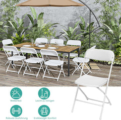 Klapstoelen - Vouwstoelen - Set van 6 - Eettafelstoelen - Wit - Asdsed