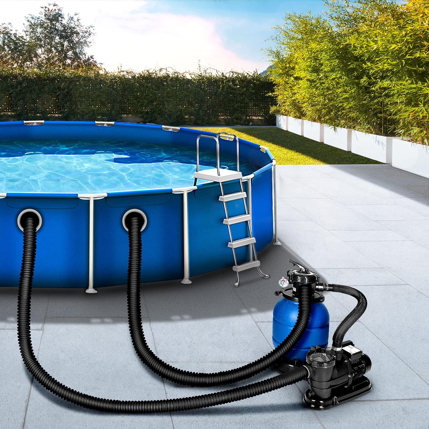 Tillvex® Zwembadslang - 8m- Ø32mm - Zwart
