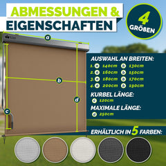 Klemluifel - Balkon luifel - Verticale luifel - 140x250 cm - Taupe - Tillvex®