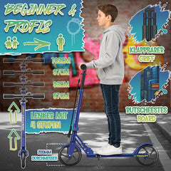 Kinderstep - 2 wielen - Kinder step - Verstelbaar - Donkerblauw - RE:SPORT •