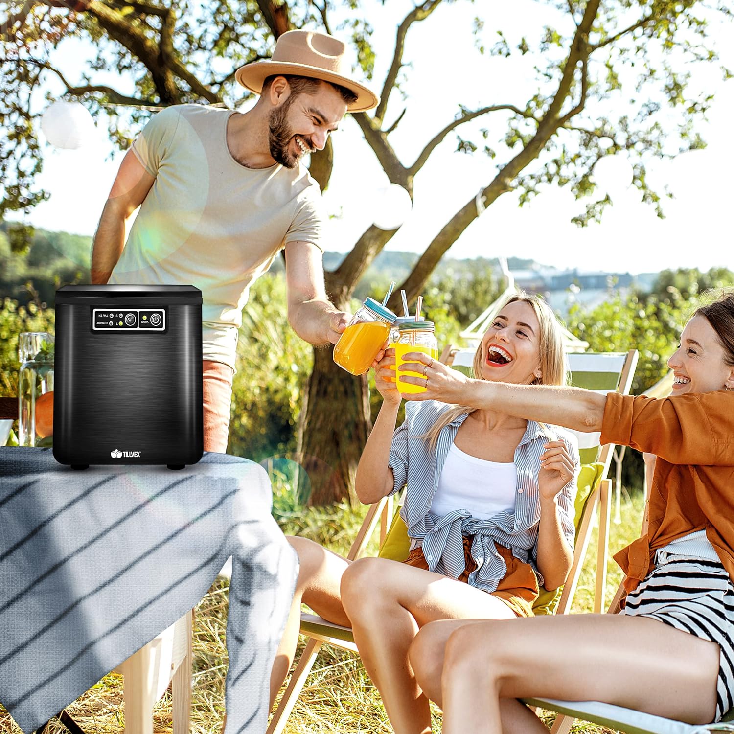 IJsblokjesmachine – 12kg/24 uur – IJsmachine - IJsblokjesmaker - Zwart - Tillvex®