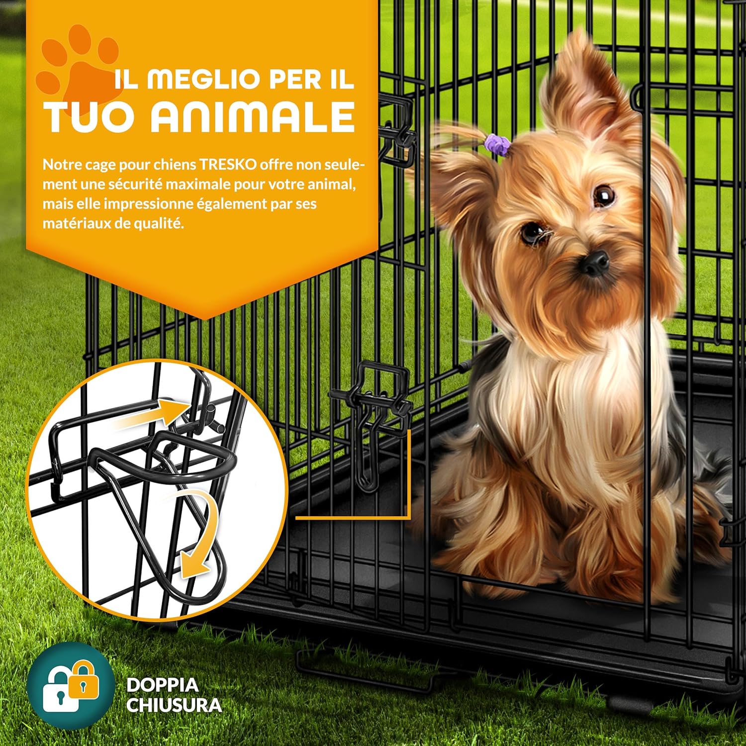 Hondenbench - Hondenren - Bench voor honden - 91x58x64 cm - Zwart - Tresko