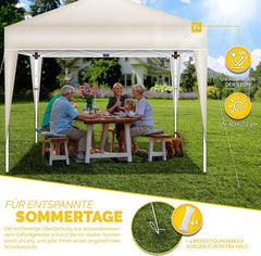 Tillvex® Partytent - 3x3m - Paviljoen - Easy Up - Crème