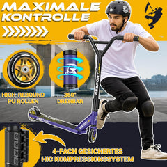 Stuntstep - Voor kinderen en volwassenen - Vouwbaar - Paars - RE:SPORT