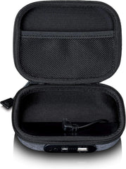 Lenco PBC-20 - Hoofdtelefoonetui met geïntegreerde powerbank - Hoofdtelefoondraagtas - 2200mAh powerbank - met micro-USB-kabel - USB - ON en uitgang - grijs