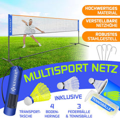 KESSER® Badmintonnet - Tennisnet - Volleybalnet - Verstelbaar - 400CM •