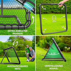 KESSER® Voetbal Rebounder - Kickback - Tchouk - 100x100cm - Zwart