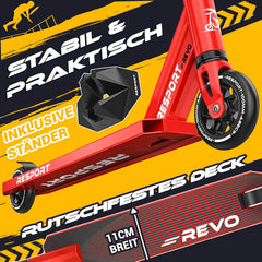 Stuntstep - Voor kinderen en volwassenen - Vouwbaar - Rood - RE:SPORT