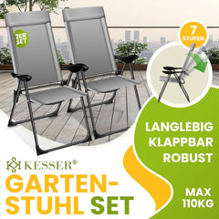 KESSER® Tuinstoel Opklapbaar - Set van 2 - Antislip - Grijs