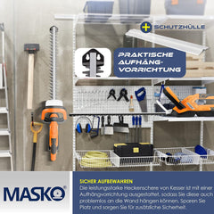 MASKO® Accu Heggenschaar - 57cm snijlengte - Oranje
