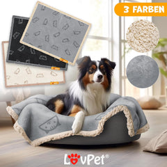 Waterdichte hondendeken, fleece huisdierdeken kattendeken + 3 x kauwbotten, voor middelgrote en grote honden, katten, 152 x 127 cm, XL, handwas, dubbelzijdige bankhoes, bescherming tegen beide