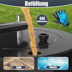 KESSER® Gazonwals - Tuinwals - Vulbaar - 60L - 50cm breed - Zwart