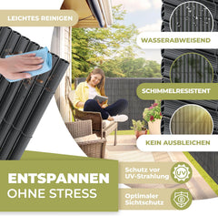 Balkonscherm - Balkondoek - Privacydoek - Zichtbreeknet - Zichtdoek -  100x400 cm - Antraciet - KESSER®