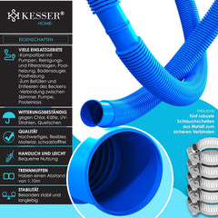 KESSER® Zwembadslang - 10M - Ø32mm - Blauw