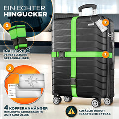 Kofferset - 4 delig - Trolley - Reiskoffer set - Zwart - Tillvex ®