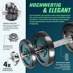 Dumbells set - Gewichten set - Halterset - Verstelbaar - 30 kg - RE:SPORT