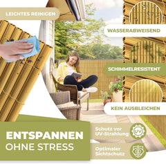 KESSER® PVC inkijkbeschermingsmat, inkijkbescherming, 100 x 500 cm, balkonbekleding, windscherm, versterkte lamellen voor tuin, balkon en terras, balkonomranding, incl. kabelbinders, afdekking en