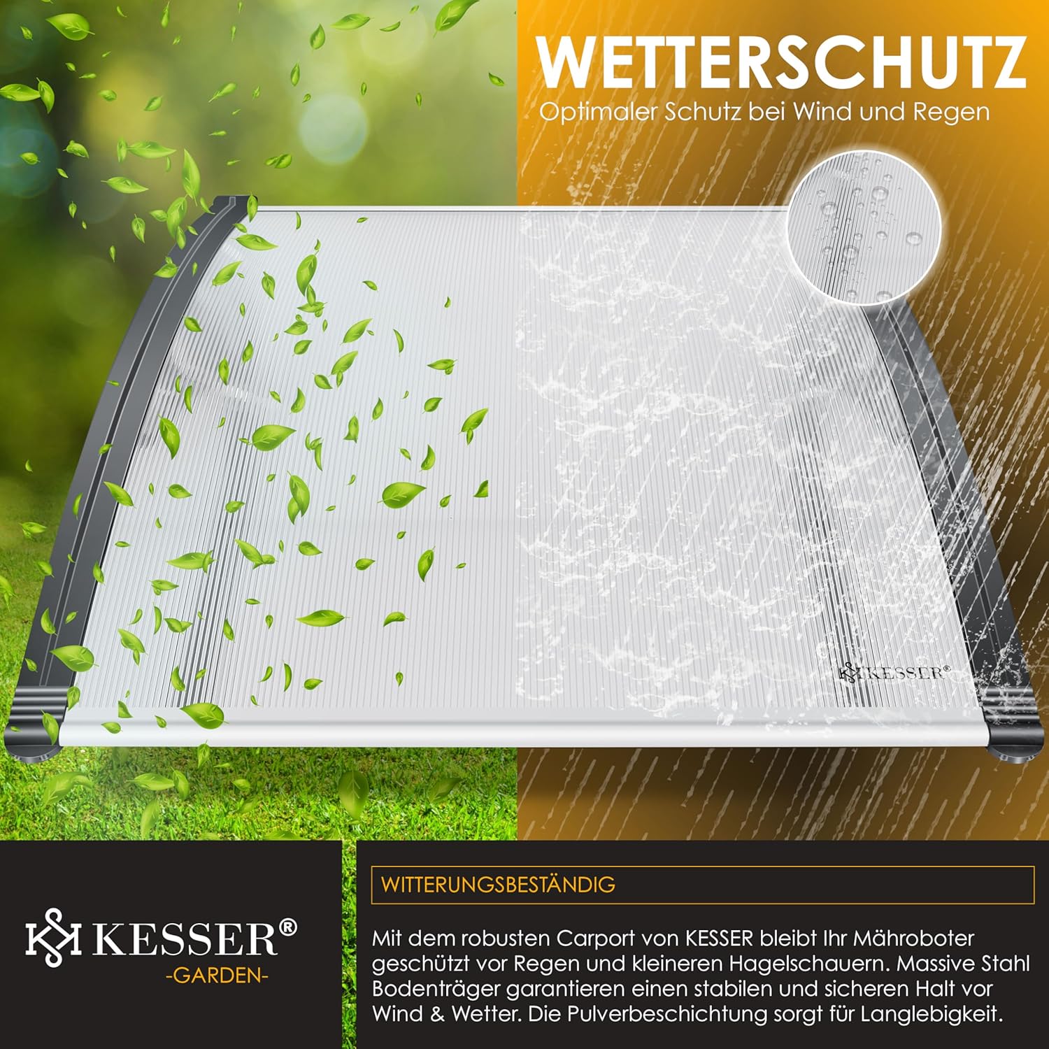 KESSER Garage robotmaaier - Weerbestendig - 82x103x47cm - Transparant