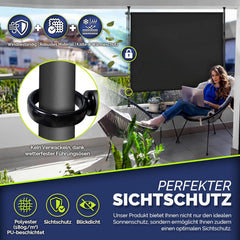 Klemluifel - Balkon luifel - Verticale luifel - 100x310 cm - Antraciet - Tillvex®