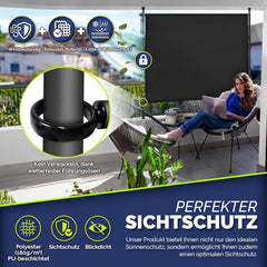 Tillvex® Klemluifel - Balkonluifel - Zonwering - 150x310 cm - Antraciet